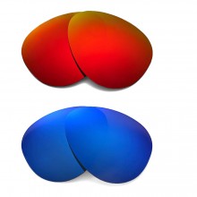 Walleva Polarized Fire Red + Ice Blue Replacement Lenses For Ray-Ban Aviator Large Metal RB3025 62mm